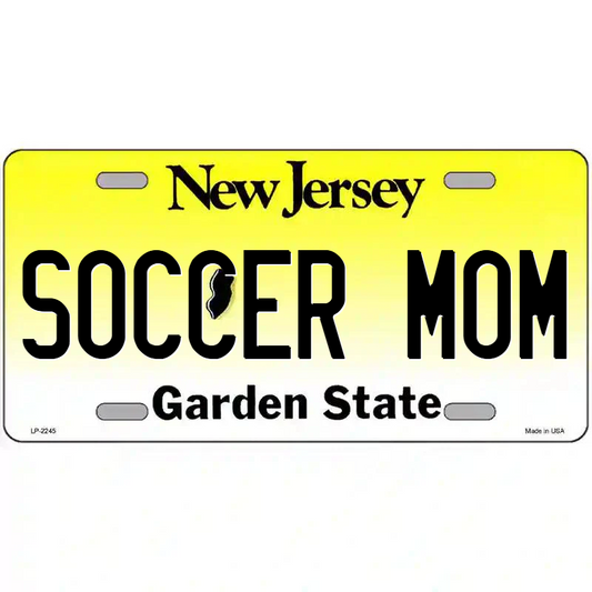 Soccer Mom New Jersey Metal Sign