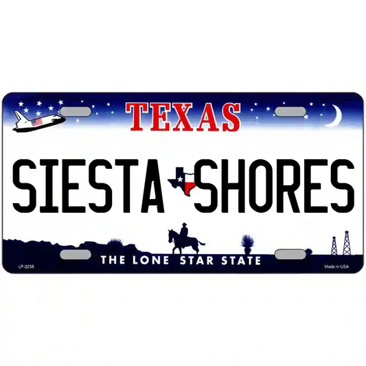 Siesta Shores Texas Metal Sign