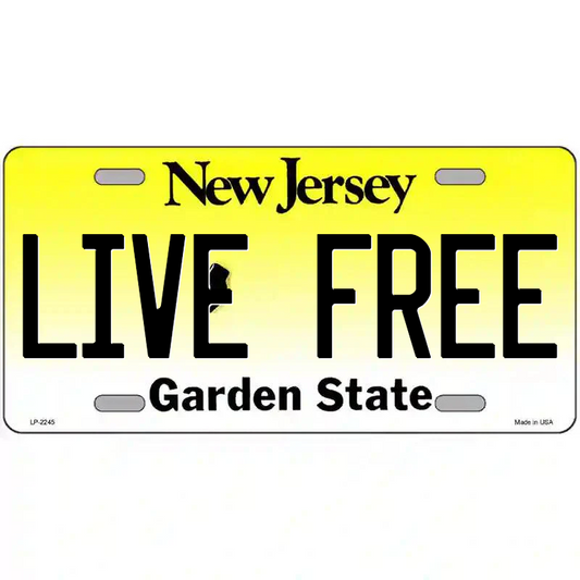 Live Free New Jersey Metal Sign