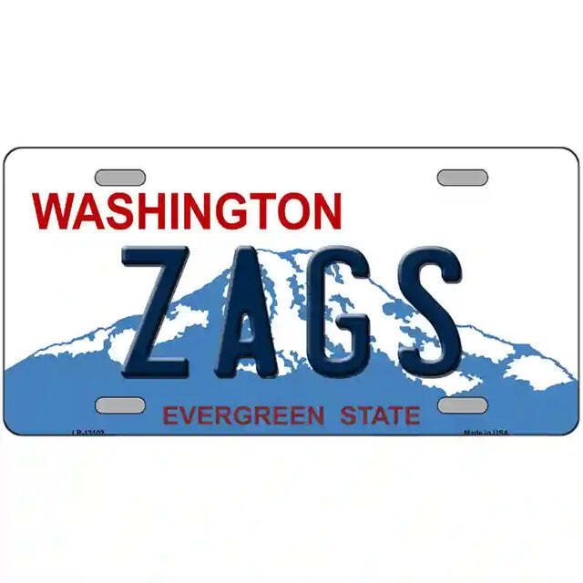 Zags Washington Metal Sign