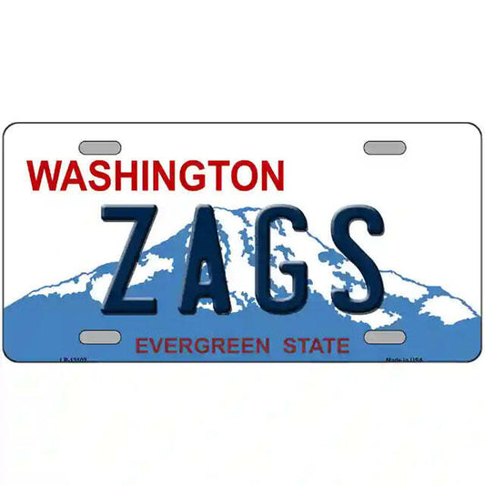 Zags Washington Metal Sign