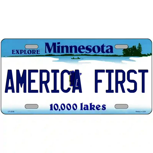 American First Minnesota Metal Sign