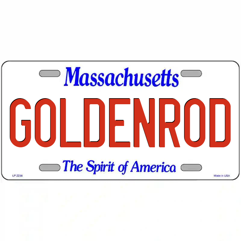 Goldenrod Massachusetts Metal Sign