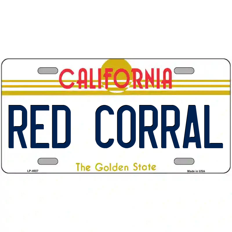 Red Corral California Metal Sign
