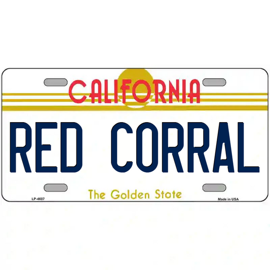Red Corral California Metal Sign