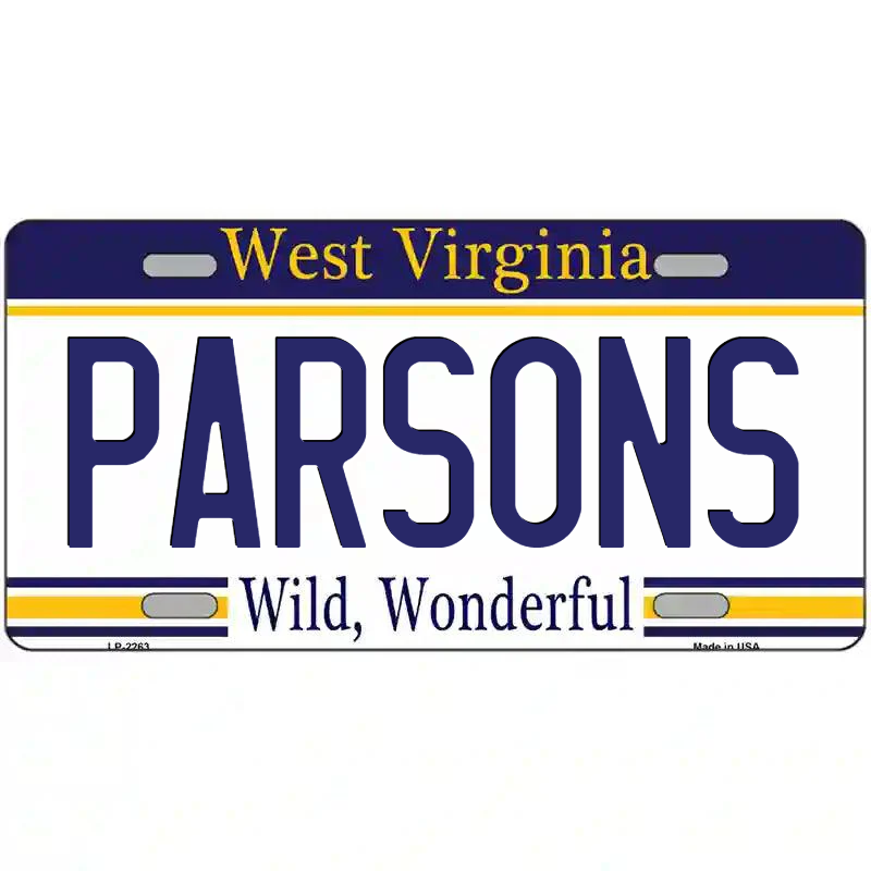 Parsons West Virginia Metal Sign