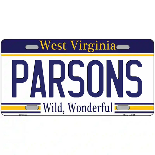 Parsons West Virginia Metal Sign