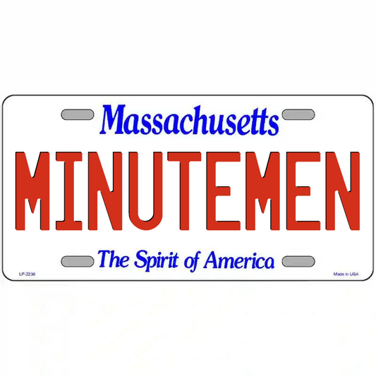 Minutemen Massachusetts Metal Sign