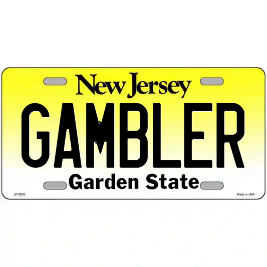 Gambler New Jersey Metal Sign