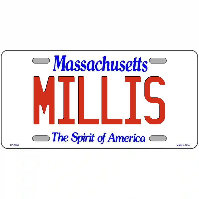 Millis Massachusetts Metal Sign