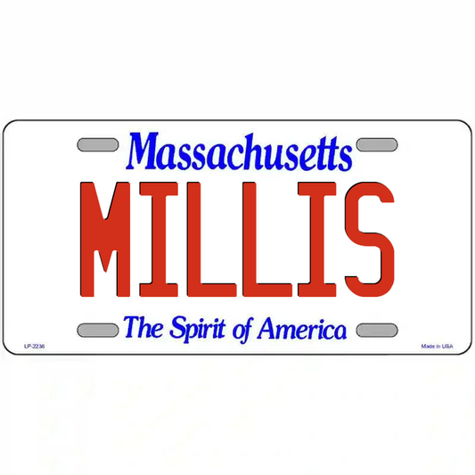 Millis Massachusetts Metal Sign