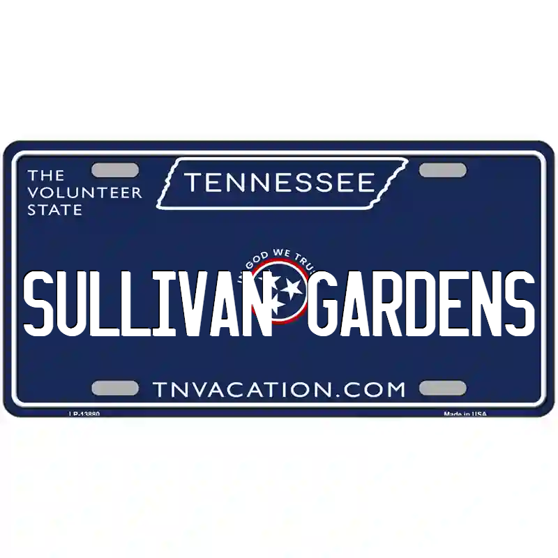 Sullivan Gardens Tennessee Blue Metal Sign
