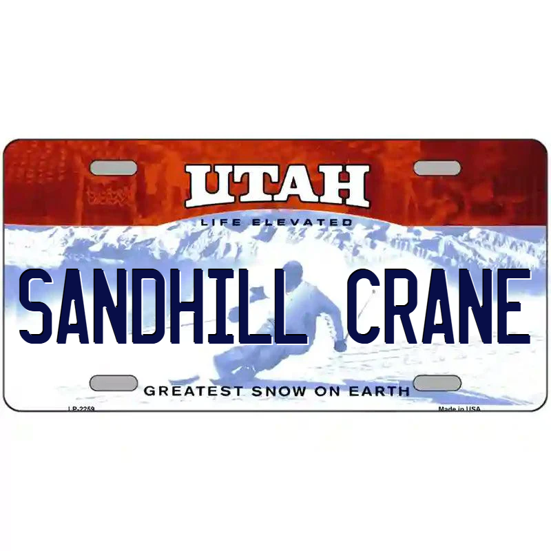 Sandhill Crane Utah Metal Sign