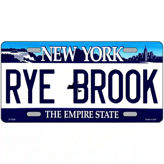 Rye Brook New York Blue Metal Sign