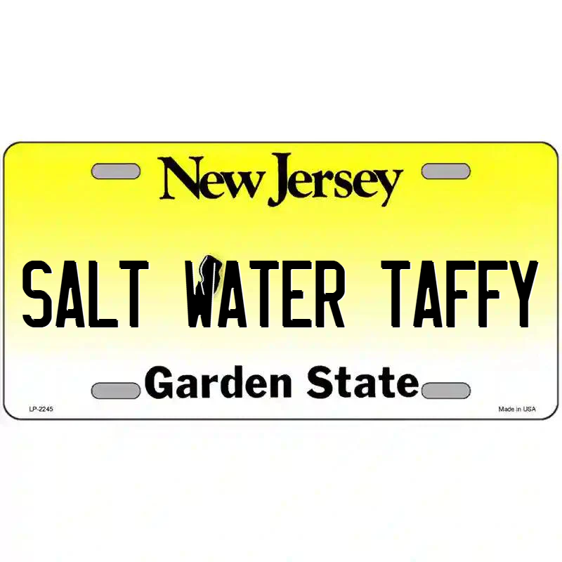 Salt Water Taffy New Jersey Metal Sign