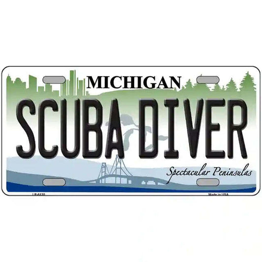 Scuba Diver Michigan Metal Sign