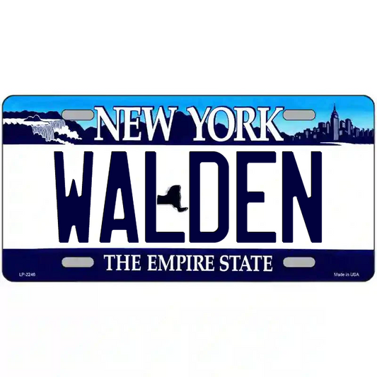 Walden New York Blue Metal Sign