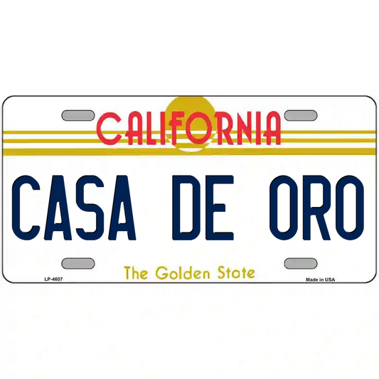 Casa de Oro California Metal Sign