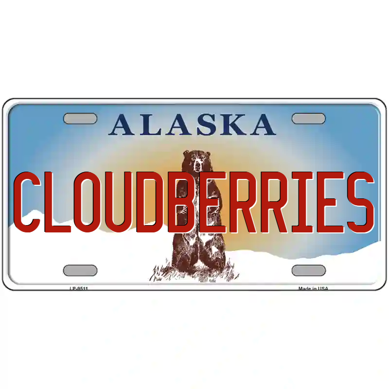 Cloudberries Alaska Metal Sign
