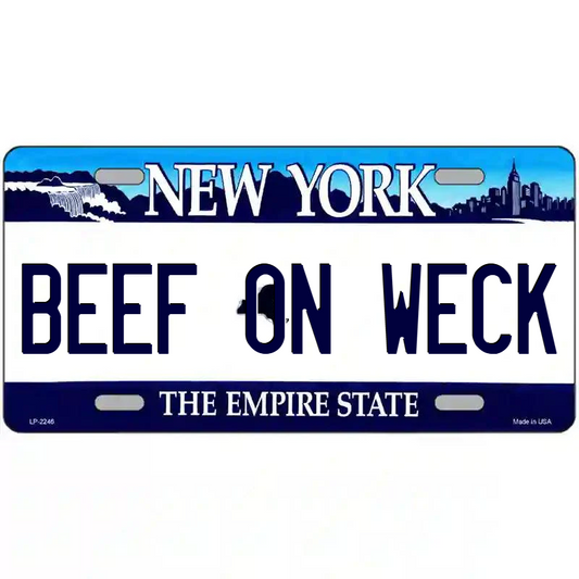 Beef on Weck New York Blue Metal Sign