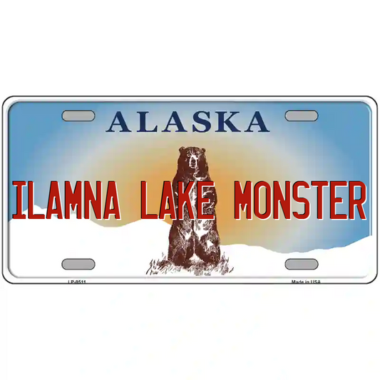 Ilamna Lake Monster Alaska Metal Sign