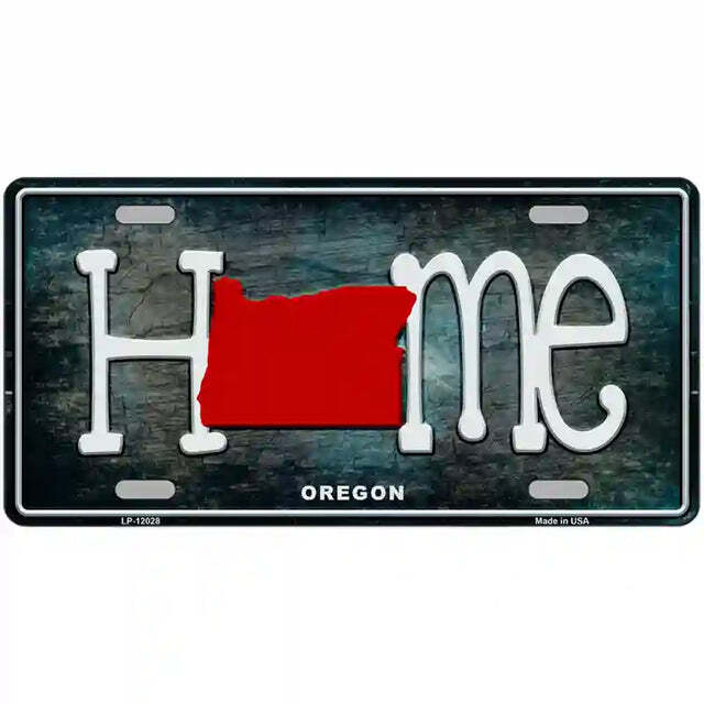 Oregon Home State Outline Metal Sign