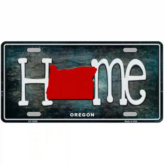 Oregon Home State Outline Metal Sign
