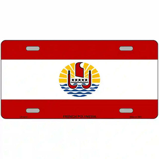 French Polynesia Flag Metal Sign