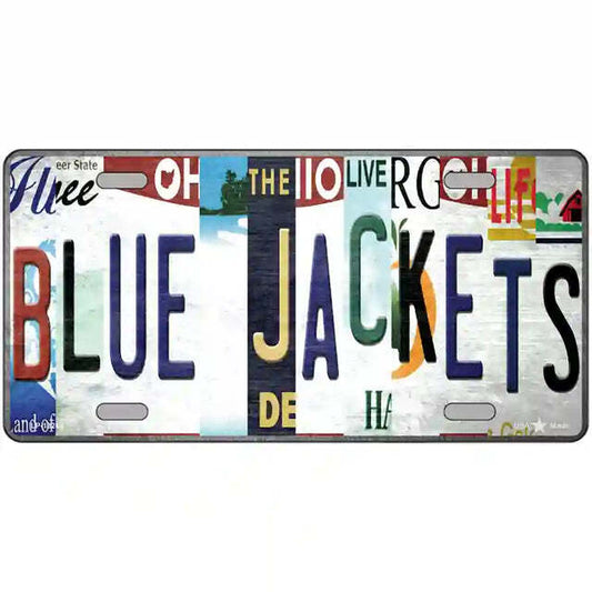 Blue Jackets Strip Art Metal Sign