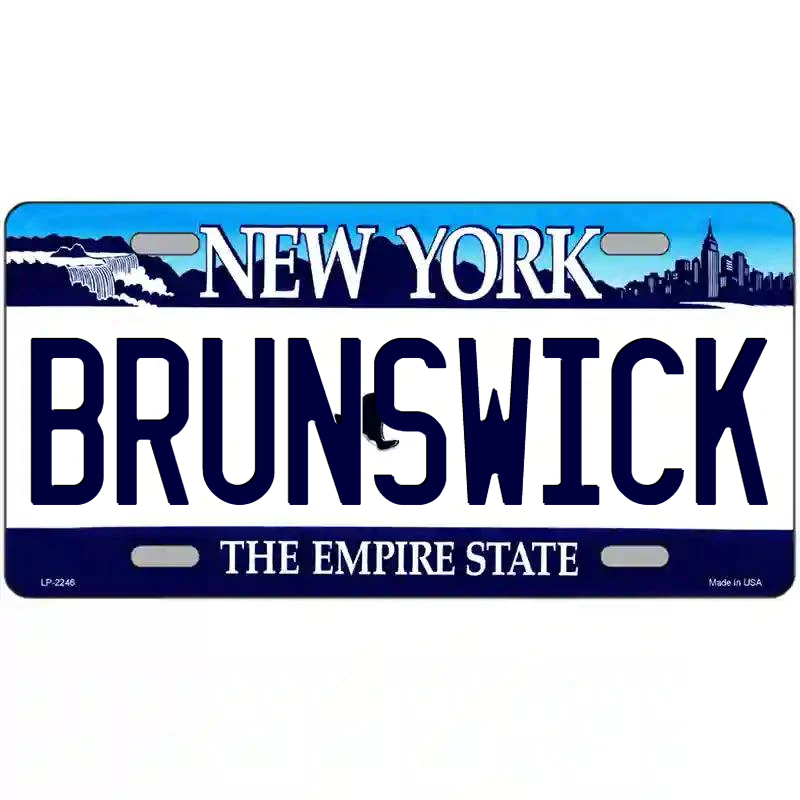 Brunswick New York Blue Metal Sign