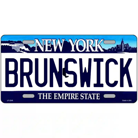 Brunswick New York Blue Metal Sign