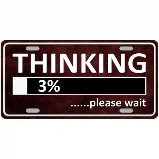 Thinking Please Wait Metal Sign