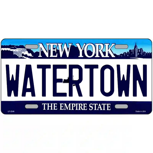 Watertown New York Blue Metal Sign