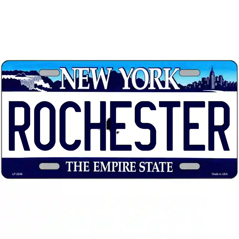Rochester New York Blue Metal Sign