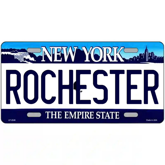 Rochester New York Blue Metal Sign