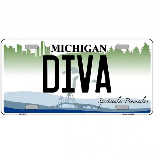 Diva Michigan Metal Sign