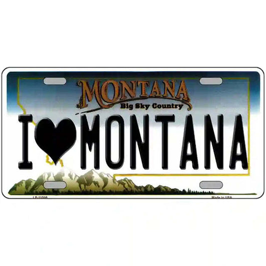 I Love Montana Montana Metal Sign