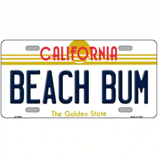 Beach Bum California Metal Sign
