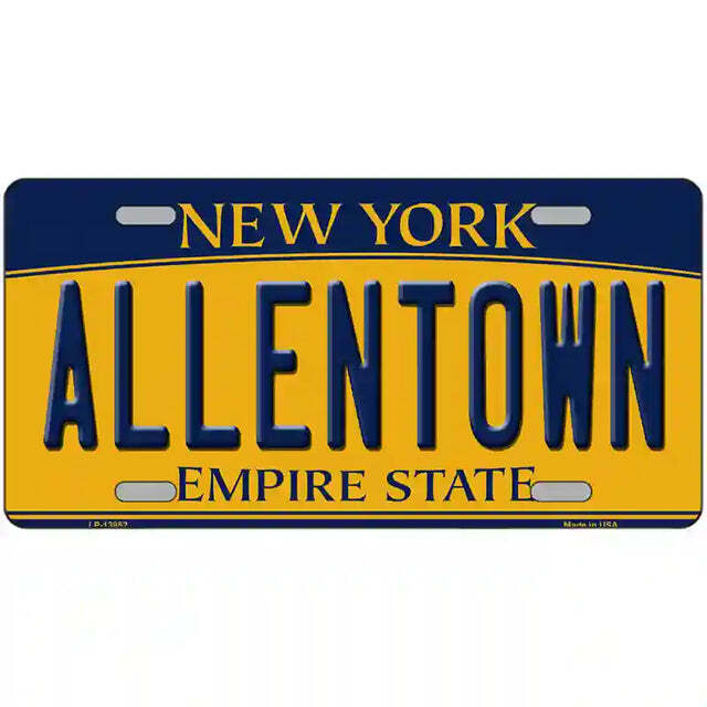 Allentown New York Yellow Metal Sign