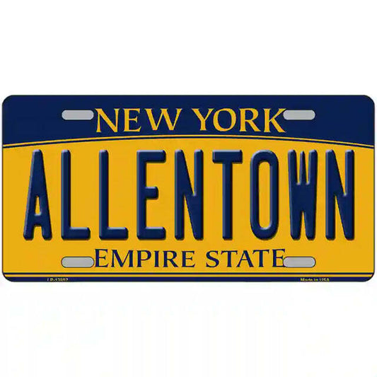 Allentown New York Yellow Metal Sign