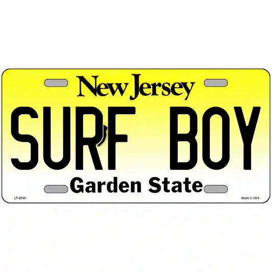 Surf Boy New Jersey Metal Sign