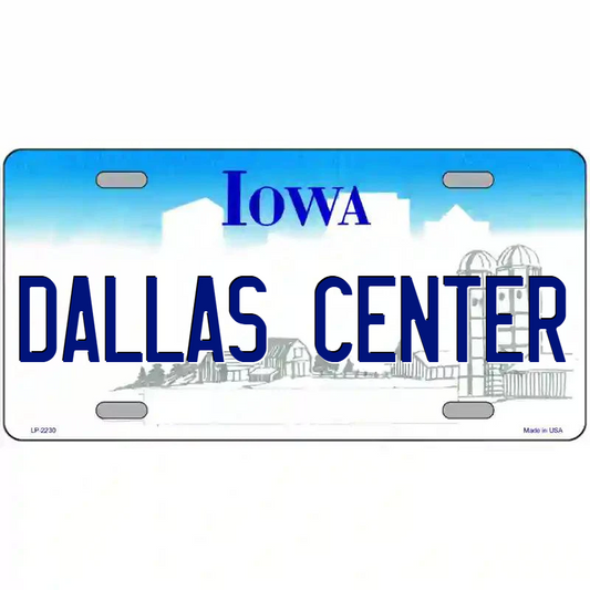 Dallas Center Iowa Metal Sign