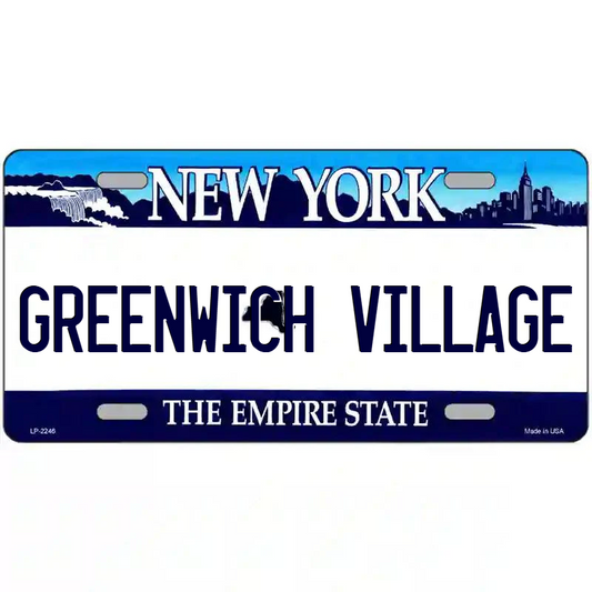 Greenwich Village New York Blue Metal Sign