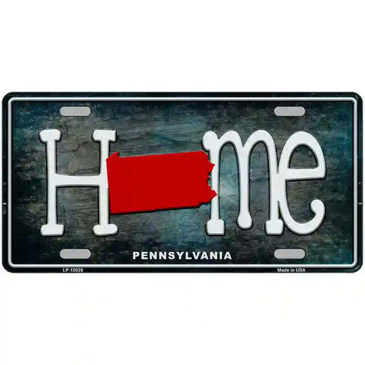 Pennsylvania Home State Outline Metal Sign