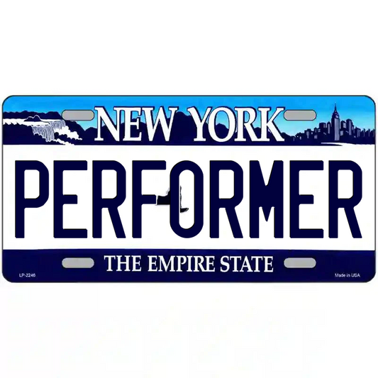Performer New York Blue Metal Sign