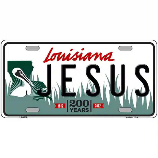 Jesus Louisiana Metal Sign