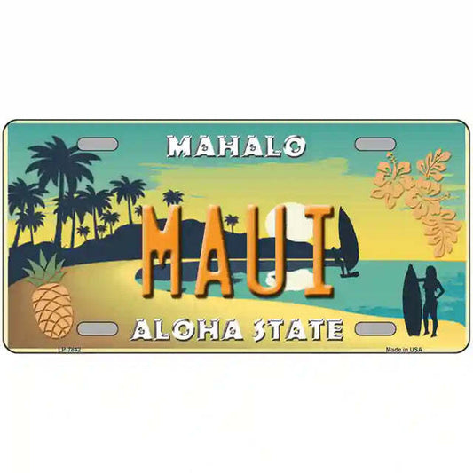 Maui Hawaii Pineapple Metal Sign