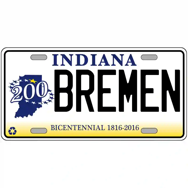 Bremen Indiana Bicentennial Metal Sign