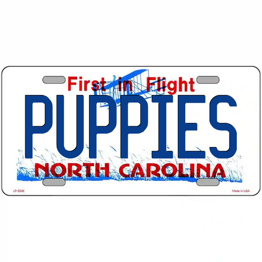 Puppies North Carolina Metal Sign