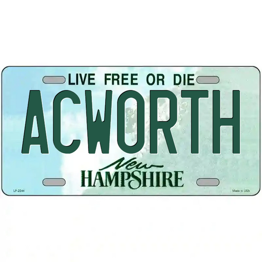 Acworth New Hampshire Metal Sign